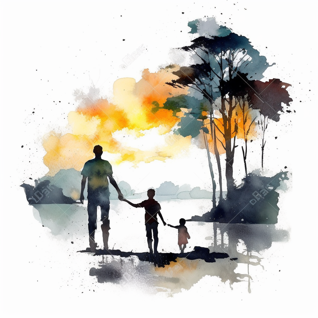 father walking cliparts