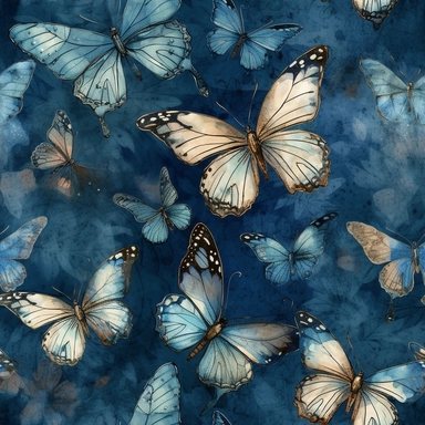 Background. watercolor sketch illustration of butterflies, digital art, elegant, clipart, isolated on a rich blue background