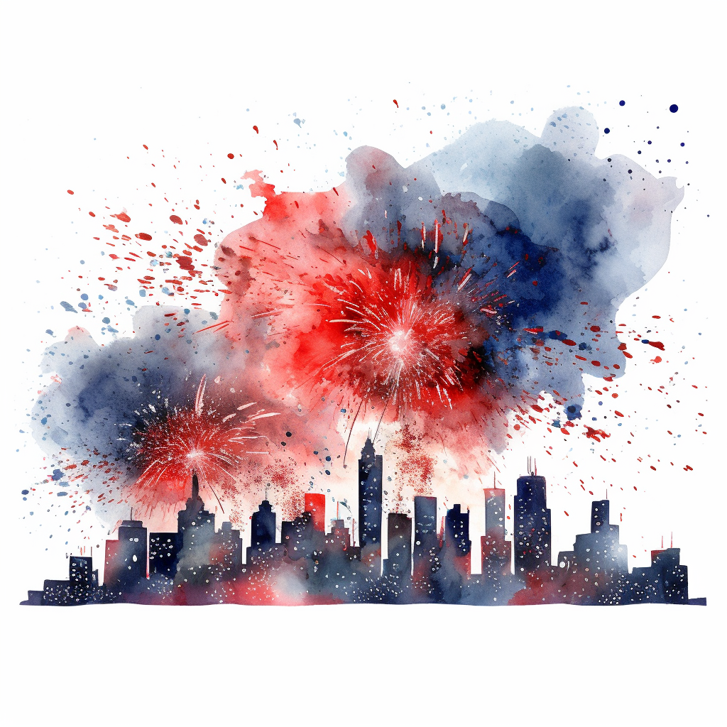 4th of july fireworks clipart