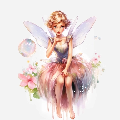 disney style little fairy priness clipart, watercolor clipart, png file, hyper realistic, transparent background,high detail, 8k