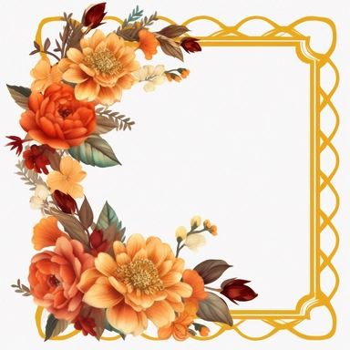 Gold clip art frame PNG clipart gold rectangle with flowers as decoration