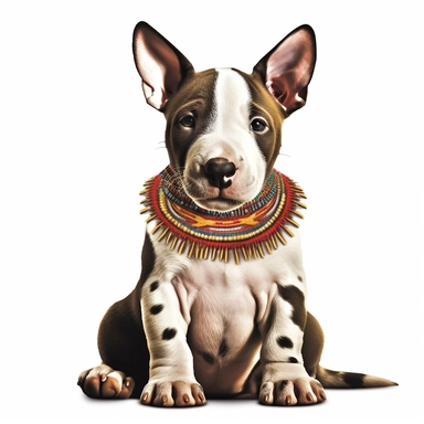 realistic sitting bull terriers puppie clipart