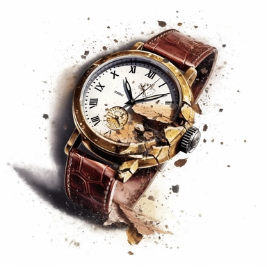 broken wrist watch, springs, clipart