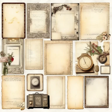 Vintage Photo Album Frames instant download ephemera, printable, digital collage, diary/ junk journal, altered art, mixed media, clipart, white background