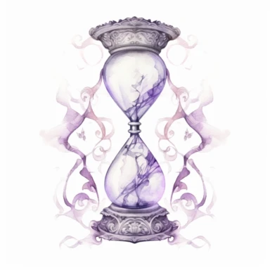 hour glass decorated ornaments , in the style of mystic mechanisms ,pencil art illustrations, Isolated white background, reimagined by industrial light and magic, lith printing, illusory images, watercolor clipart, very subtle purple tones, , ,