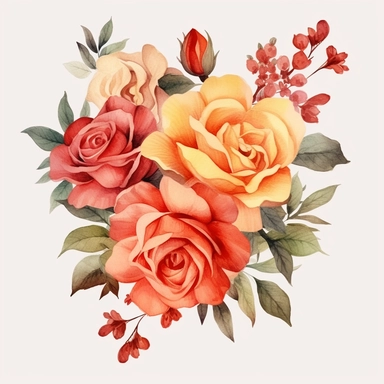 Roses Floral Bouquets clipart