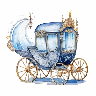 watercolor Cinderella carriage clipart