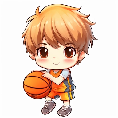Basketball player boy kawaii clipart