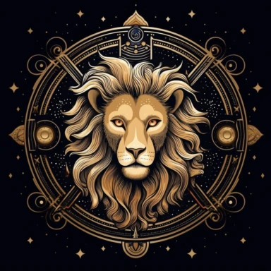 leo zodiac clipart, black background