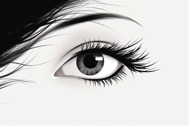 real eye lashes on a white background in silhouette style white background, fake eyelashes svg clipart, negative space + Sharp + realistic, photo realistic, cinematic, symmetrical, high detail,