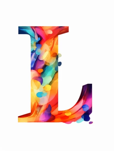 The capital letter L:in the Artistic style, clipart for nursery, vibrant colors,Vector, white background,Solid Background, Sharpness and clarity,masterpiece, trending on Artstation and Dribbble.