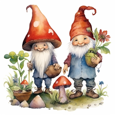 Les éclats de rire des petits lutins résonnaient joyeusement dans la prairie enchantée au style Watercolor Nursery Clipart