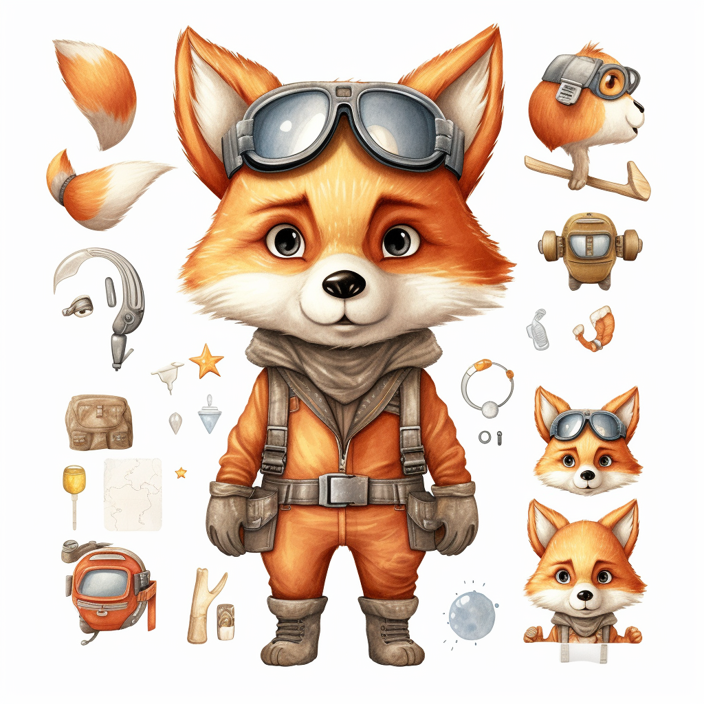 cute fox cliparts