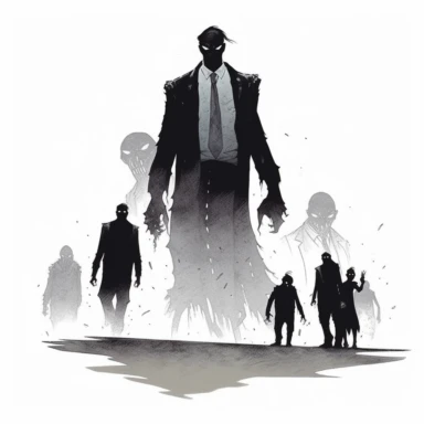 vintage horror mutant, white background, white border, mike mignola, alex andreev, chris bacalo, ivan albright, clipart, clean border