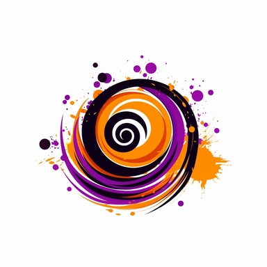Clip art, business logo, how to make money website, somem purple colour, black and orange