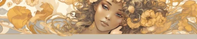 banner for an etsy shop that sells beautiful clipart and coloring pages and is very juvenile elegant aesthetic and fresh, style of alphonse mucha black girl inclusive, style of mariola budek, artistic