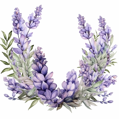 Watercolor Lavender Garden Clipart, lavender boarder