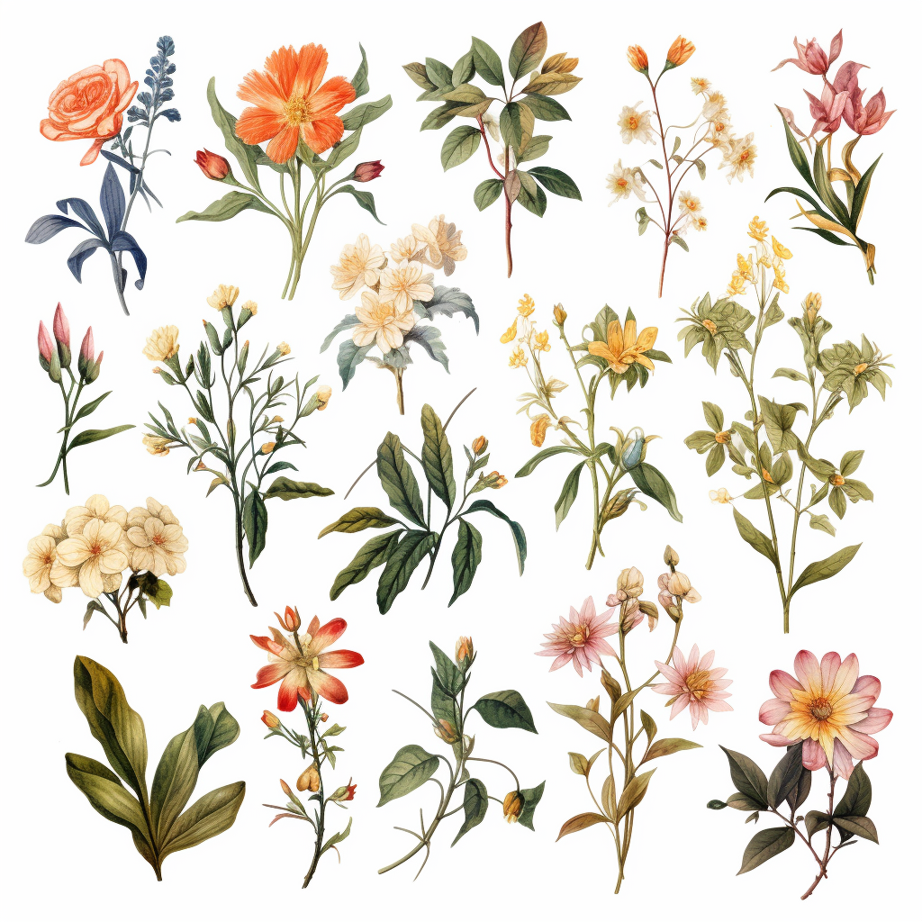 floral cliparts vintage