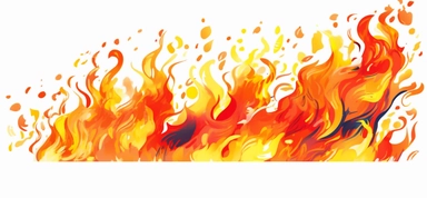 flames, cartoon network style, comic clip art on white background