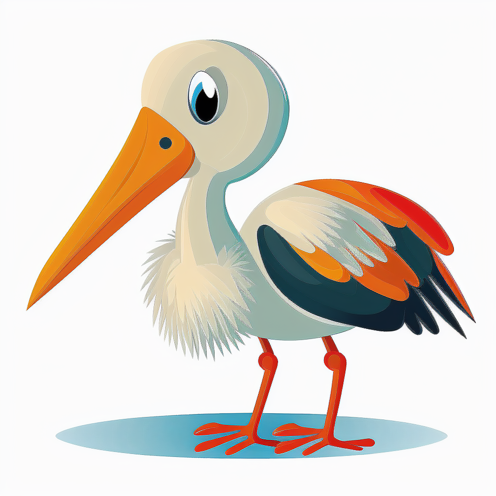 baby and stork clipart