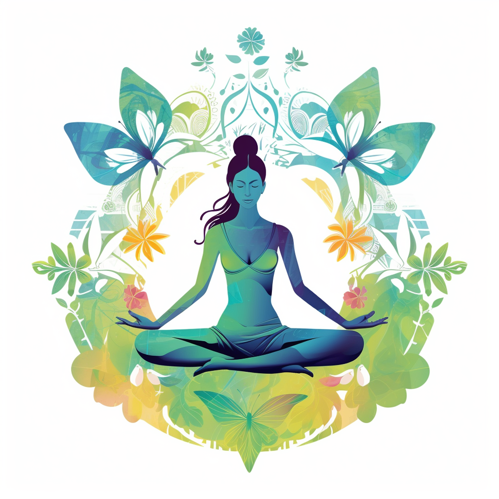 Design an enchanting yoga clipart that captures the essence of a mid ...