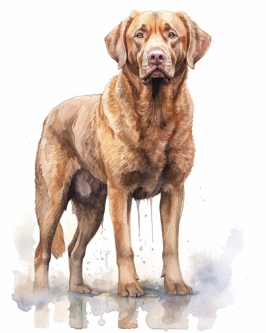 detailed watercolor Chesapeake Bay Retriever realistic clipart
