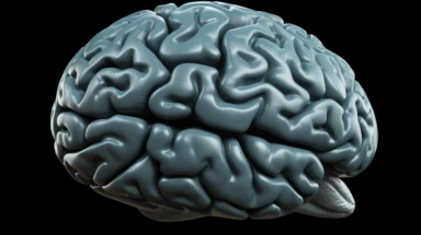 A 3D clipart image of a human brain, simplified and stylized for easy understanding. Ideal for application in various educational contexts.