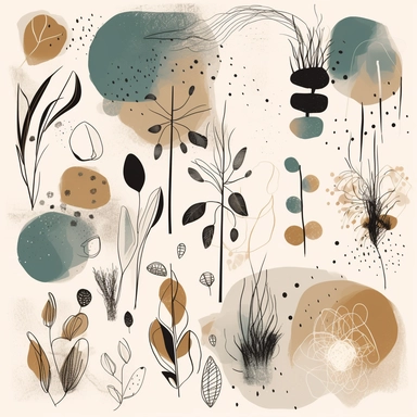 A mesmerizing collection of Zen-inspired abstract clipart illustrations, perfect for creating a serene and tranquil atmosphere in your Etsy products. This unique set features an assortment of harmonious designs, including flowing lines, organic shapes, and minimalistic patterns that embody the essence of Zen art. Each illustration is carefully hand-drawn, exuding a sense of balance, simplicity, and elegance. The versatile vector format allows for easy customization and scaling to suit a variety 