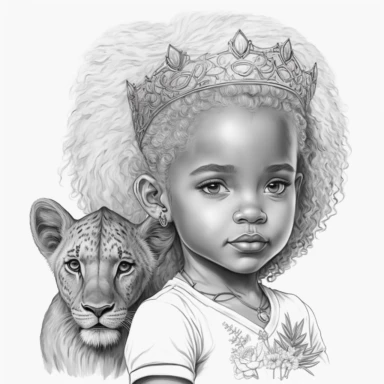 realistic cartoon style, clipart,grayscale coloring page prachtige afrikaanse prinses met vlechtjes en sieraden,--ar 2:3