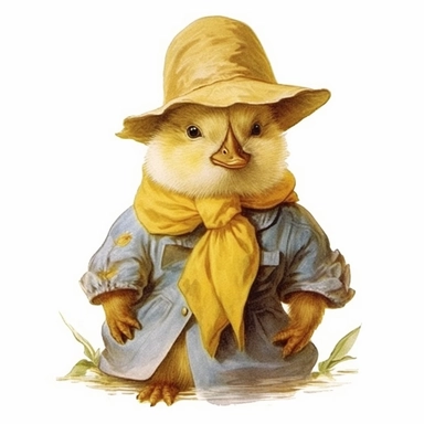 beatrix potter style clipart duckling