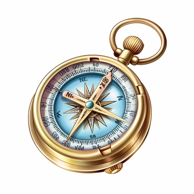 clip art illustration pocket compass, white background