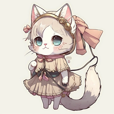 cute anime cat cosplay clipart