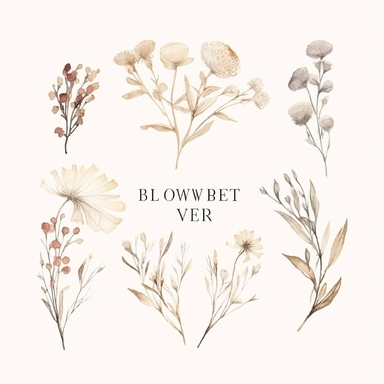 A watercolor Wild small delicate dried Flower Clipart Wreat, neutral colors, flowers are separated one from the other, Boho Minimalist, extremely 4k quality, by Daniprint Etsy store