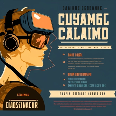 Game Developer, coding bootcamp, workshop, vr headset, gauges, virtual reality, poster, vector, 2d illustration, clipart, few colors