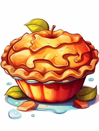 apple pie, cartoon style clipart