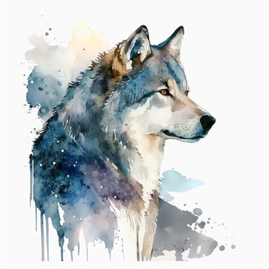 Browse through 367 watercolor wolf stock illustrations and vector graphics to find a single cute watercolor wolf clip art with a plain background [1], The wolf in the clip art has a whimsical and friendly expression with big, bright eyes and a round snout. The watercolor style is soft and delicate, with shades of blue and gray creating a calm and peaceful atmosphere. The wolf stands in front of a plain white background, making it perfect for any project. [2], The cute watercolor wolf is set in a
