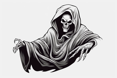 black and white solid black on white ghost svg clipart simple line work vector, solid colors, no shading, white background, only 2 colors