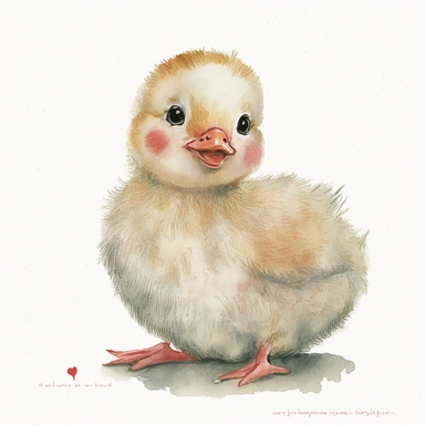 Cute - french style sitting duckling smiling clipart, smiling face impression, pink red hairclip in its hair, childlike innocence and charm, adorable eyes, rosy cheeks, shy posture, proper hooves, feminine sensibilities, realistic drawing in storybook illustration, pencil drawing by Angela Barrett, Elsa Beskow 300 DPI, valentines day themed, white background