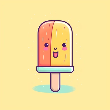 cute Clipart of a popsicle, Pastell color