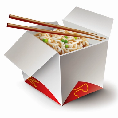 opened chinese food box clipart icon clipart transparent background bright chopsticks in box narrow box colorfull white box red text