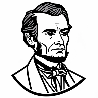 simplified monochrome lineart vector outline of abraham lincoln, glyph icon style, clipart, svg cut file