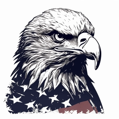 hawk head over american flag for personal use svg clipart free, in the style of aaron siskind, david yarrow, graphic black and white, multiple patterns, cut/ripped, roger deakins, stencil-based