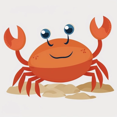 crab white background cute cartoony clip art