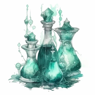 witch potions , in the style of mystic mechanisms ,pencil art illustrations, Isolated white background, reimagined by industrial light and magic, lith printing, illusory images, watercolor clipart, very subtle emerald tones, , ,