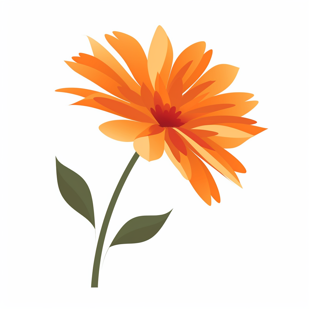 orange flower clipart