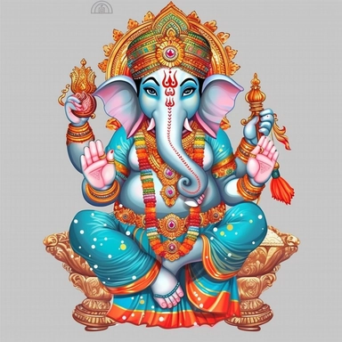 indian, god clipart, ganesha clipart, glass paint art, blank background