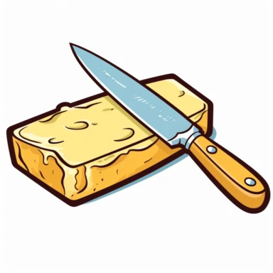 clipart sticker of butter knife