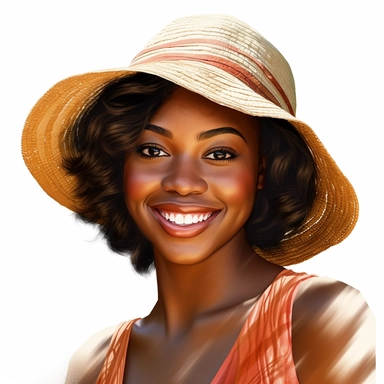 a beautiful happy african american woman photo realistic clipart