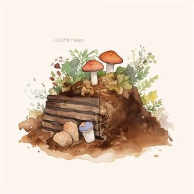 compost pile, watercolour clipart, cute, simple