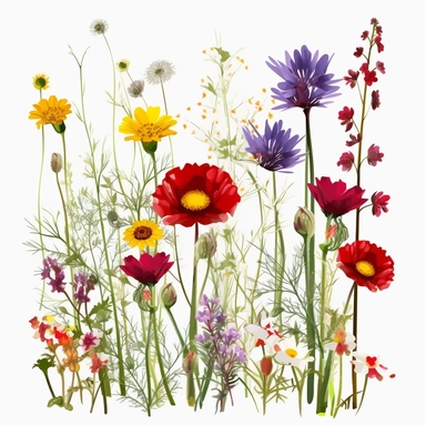 real wild flowers clip art